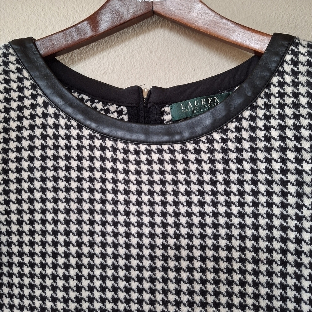 Lauren Ralph Lauren Womens   Knee-length Houndstooth Black White Dress Size XS - Picture 3 of 9